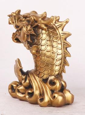 铜杨记铜鱼室铜0117鱼工艺品家居客厅办龙公摆件龙头鱼鱼化龙
