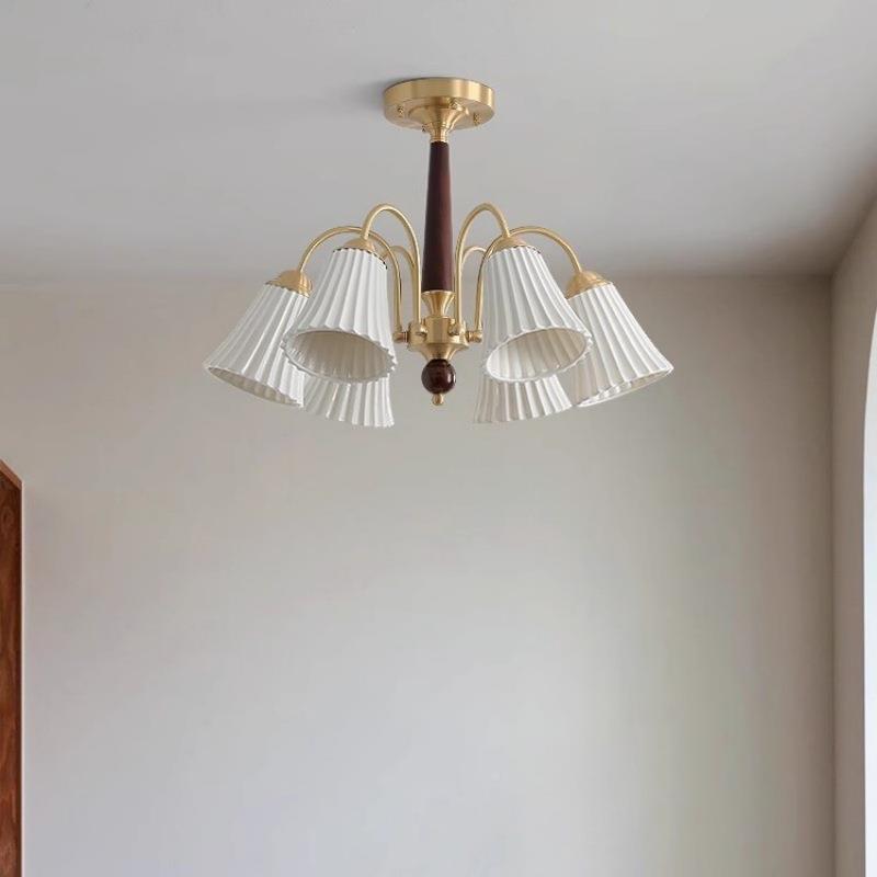 法式复古全铜奶个油民厅211陶瓷客吊灯美式性田园风宿酒店卧室装