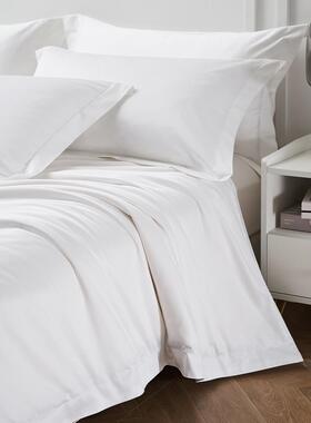 五星级酒床用床品四件套纯棉IIN床单上被套宾馆专用店民宿白色布