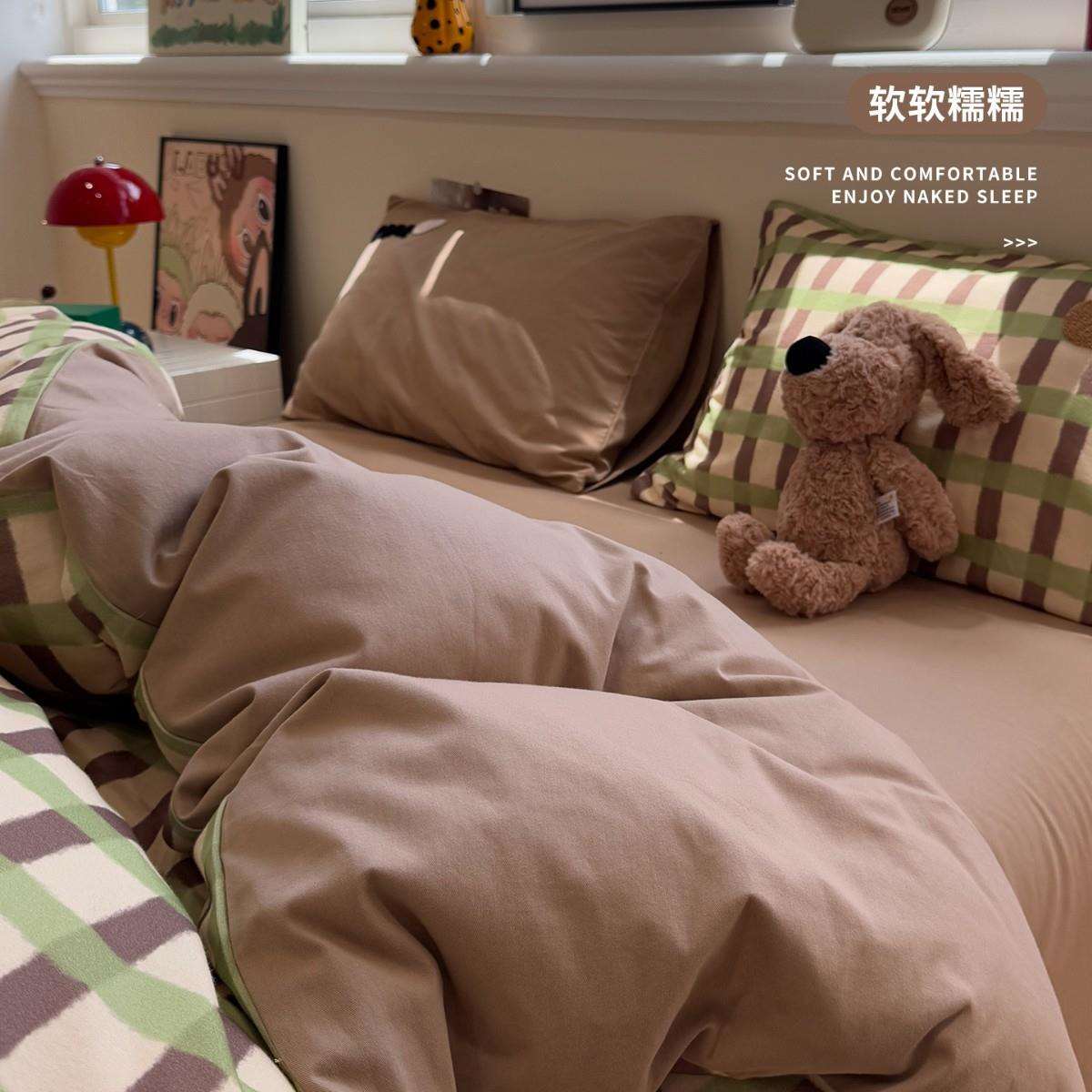 可爱毛巾毛绣全棉磨床套上四件2025新款纯棉厚加被套床单2025-9-2