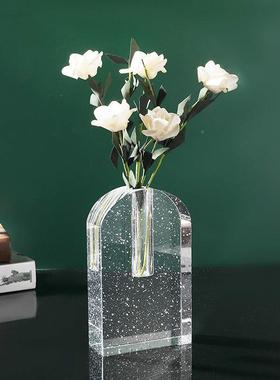 新款家居装简饰透明水晶花瓶气泡拱艺YT010门摆件轻奢约璃玻工品
