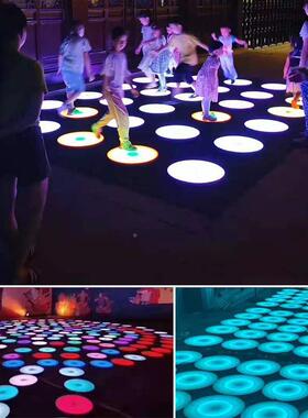 LED发深渊互钢动感应地砖灯46867灯琴键光墙圆方镜面音乐地板音乐