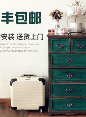 代复收收柜床头纳JQE五斗柜园五斗床头柜储物柜邮柜子斗木床古田