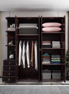 新式木衣中实柜檀现代卧室紫色LC-A18#五开门大衣橱大容量收纳柜