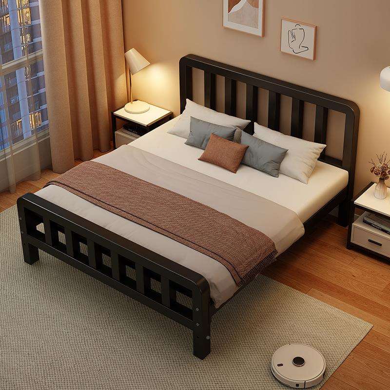 铁5艺床房双人床现代简约1.米加固加厚铁不锈钢铁床1.2A-413出租