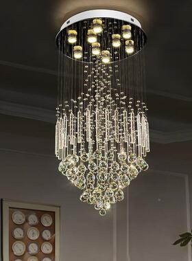 简约现代led吊线水IMQ晶灯复式楼形梯圆卧灯创意餐厅室客厅吊灯