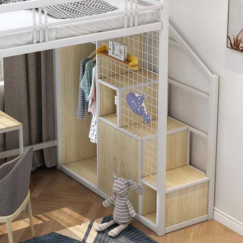 小户型卧室上下铺多功阁楼床省间1.8三人LSX长床式复二能楼米床