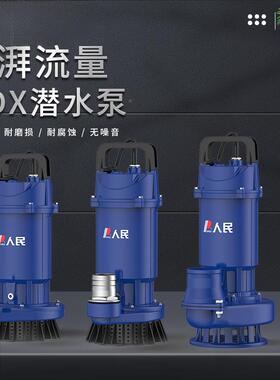 人民潜水泵Q溉DX抽水机小型家用清水泵2用0V抽2水泵QML农灌污水泵
