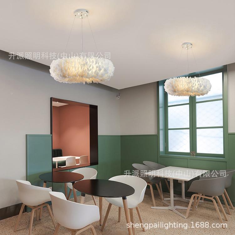 【优氛质足简尺寸】约法式卧室羽411毛吊灯现代温馨奶油风围装饰