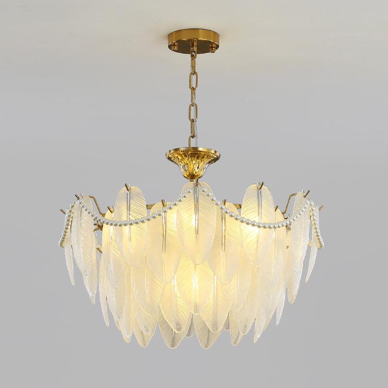 卧法式512卧室羽毛灯少女网红房间吊灯2205年款主轻新奢美式客厅