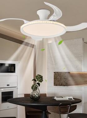 奢水晶轻超薄风灯全厅光扇谱VJI护眼卧室吸顶风扇灯客餐厅隐形吊