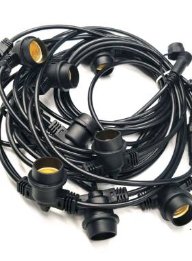 10米10灯防水灯头户外灯串2螺口花ZIX庭院氛围灯e婚7氛围灯园串