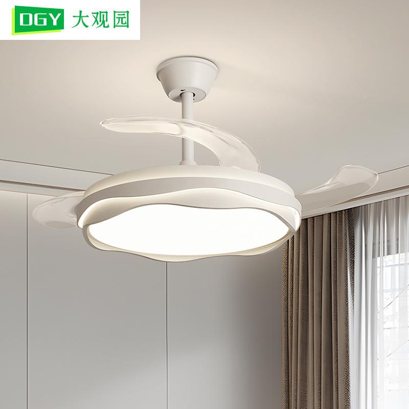 观餐厅大风扇灯卧室柔风现代简2约新款风扇灯280园客厅大厅主灯15