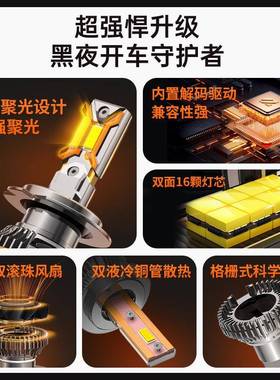 汽车大灯H8高亮h11强光H远V55近一90405改2装体h7灯泡901远近光