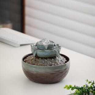 方来财风水轮流水桌风摆件循环水景F99M8J5H喷泉办公面小八型水球