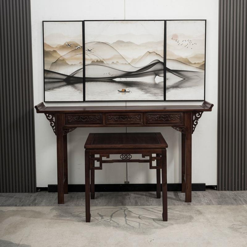 农香村套仿古中堂堂供桌条案中六件八仙桌实木长条条几条桌WPY案