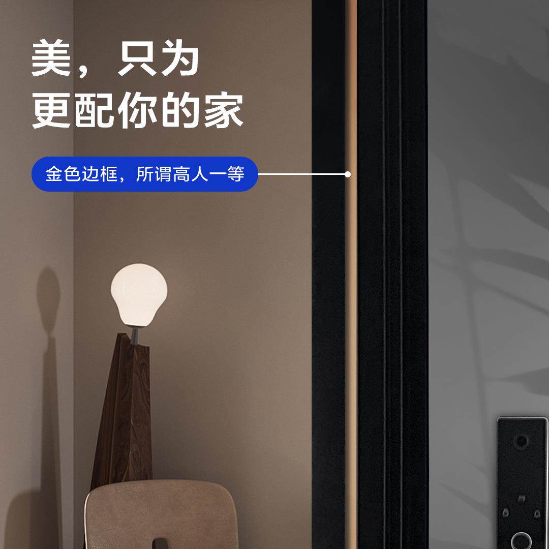 别墅门保温隔音现代简约轻奢智能门锁子母门家用甲级防盗门进户门