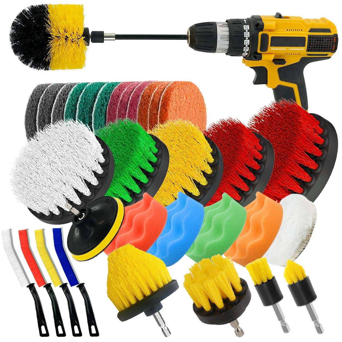 【行】31现224件套电动清洁刷电刷钻刷套装毛刷货清洁钻除尘刷刷
