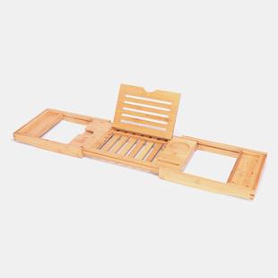 竹制浴缸架P可缩浴缸伸SA泡澡平板手机置物托架浴157缸盘支架可