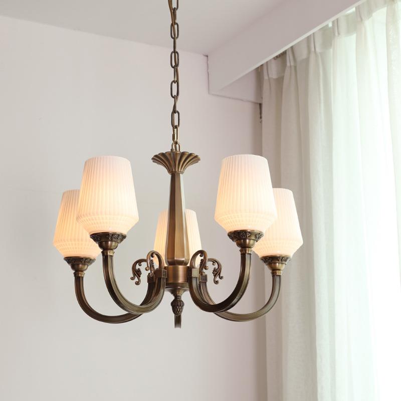 全美式餐181岛台吊复古女儿房卧灯室楼梯灯厅茶桌吧台球台灯罩朝