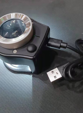 放大镜鉴定专用1000倍高清烟酒古玩带LED灯金属看鸽眼照纺织珠宝