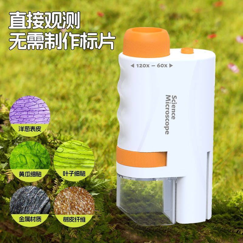 手持便携式儿童显微镜专用户外高清益智中小学生玩具科学实验套装