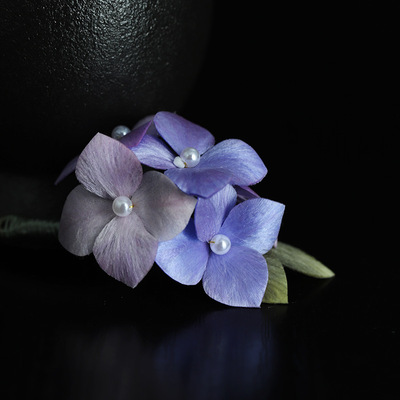 牵牛花国风非遗蚕丝绒花胸针古风汉服配饰复古旗袍饰品小清新胸花
