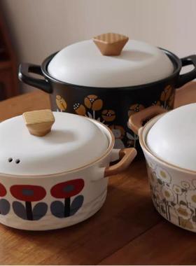 种花家訫居处石锅日式家商用礼品燃气耐高温陶瓷沙砂锅煲炖汤
