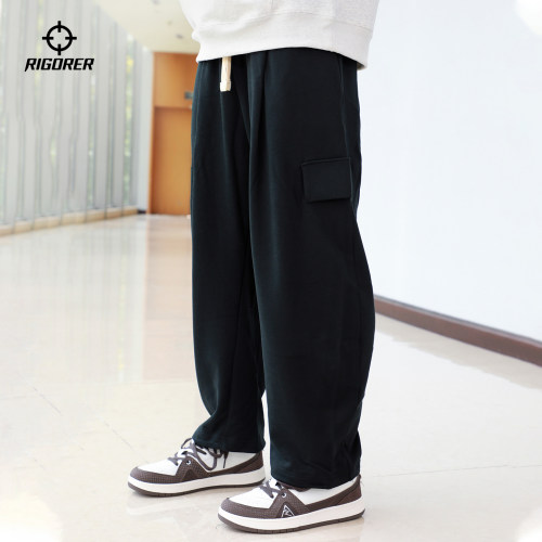 准者美式弯刀男宽松直筒卫裤