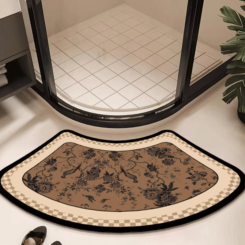 复古弧形浴室地垫卫生间防滑硅藻泥吸水垫子厕所门口淋浴房脚垫子,居家布艺,家用脚垫,淘宝优惠券,粉丝福利购,淘宝优惠卷
