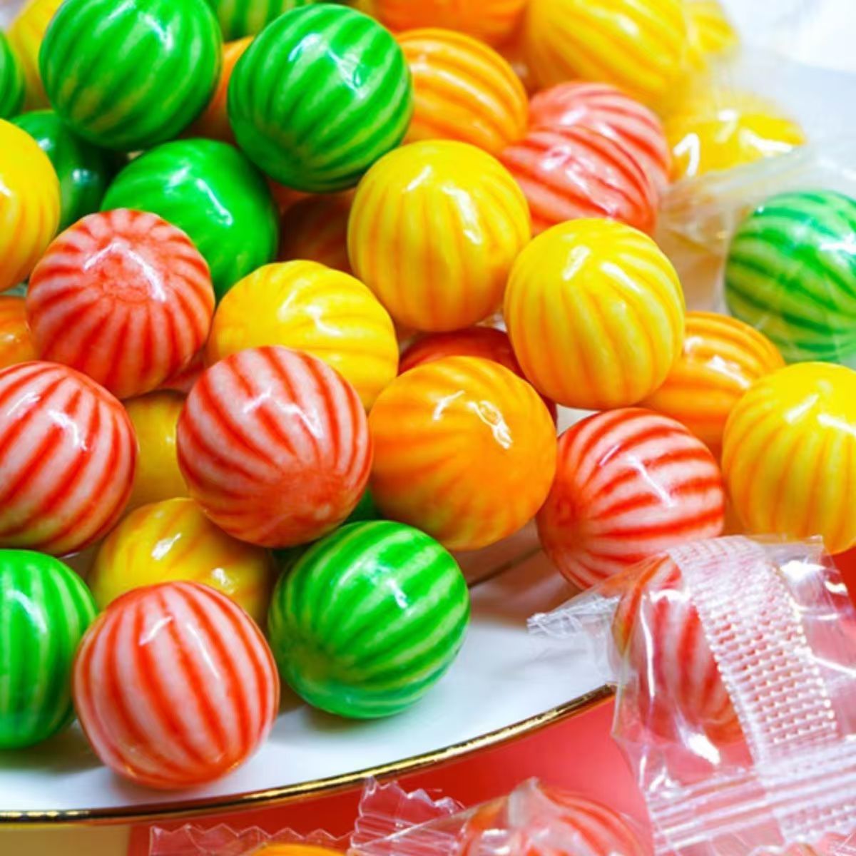 西瓜泡泡糖儿时童年回忆8090后怀旧经典休闲零食水果味口香糖糖果