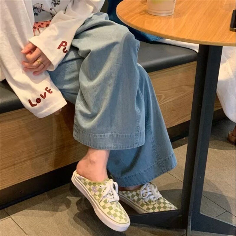 孕妇裤子春夏装宽松显瘦垂感无托腹牛仔裤春秋冬季孕妇阔腿九分裤