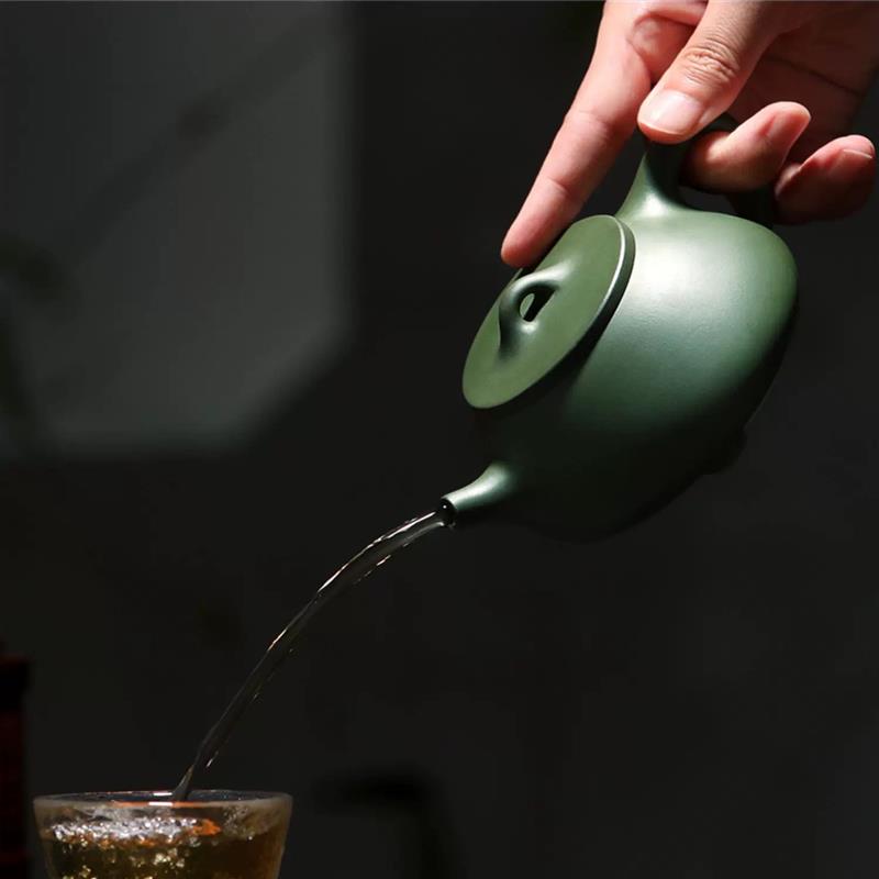 宜兴紫砂壶名家纯全手工原矿绿泥石瓢家用泡茶壶茶具绿泥石瓢
