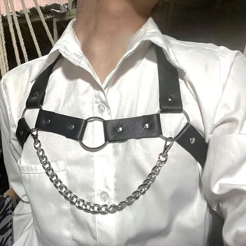 悄趣内衣男士亚文化禁欲朋克束缚背带性感qqny肚兜房事高级潮趣味