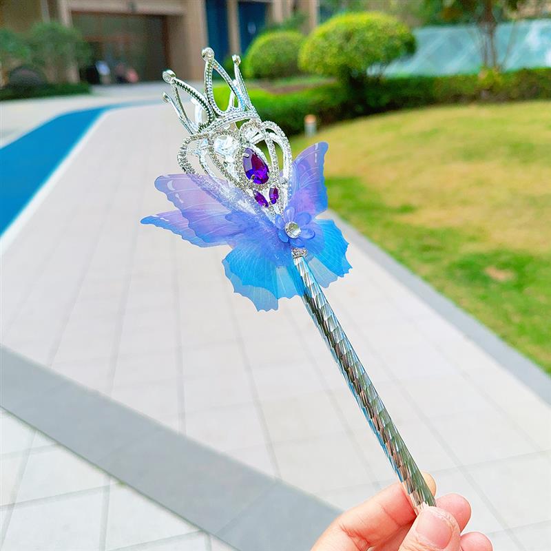 蝴蝶公主魔法棒女王权杖手杖女孩走秀演出道具女童儿童王冠仙女棒