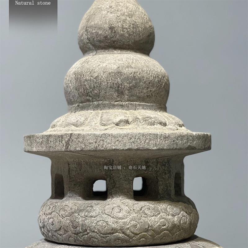 三潭印月西湖石灯石雕石灯笼青石塔仿古太阳能灯庭院花园寺院摆件