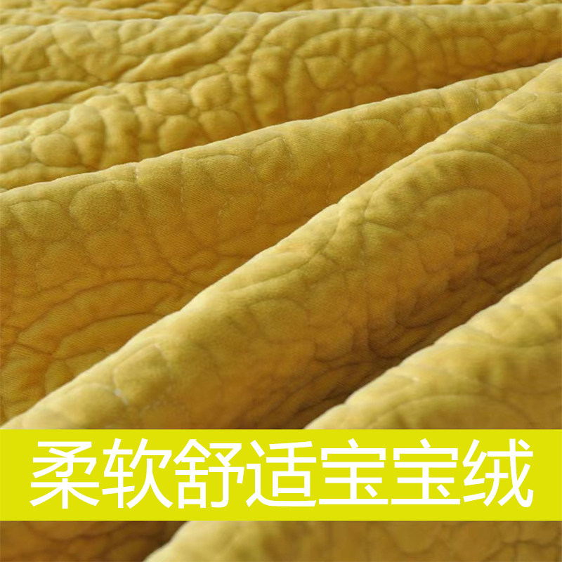 床盖水晶绒加厚夹棉绗缝婴儿绒四季加绒床垫子牛奶绒毯子纯色双面