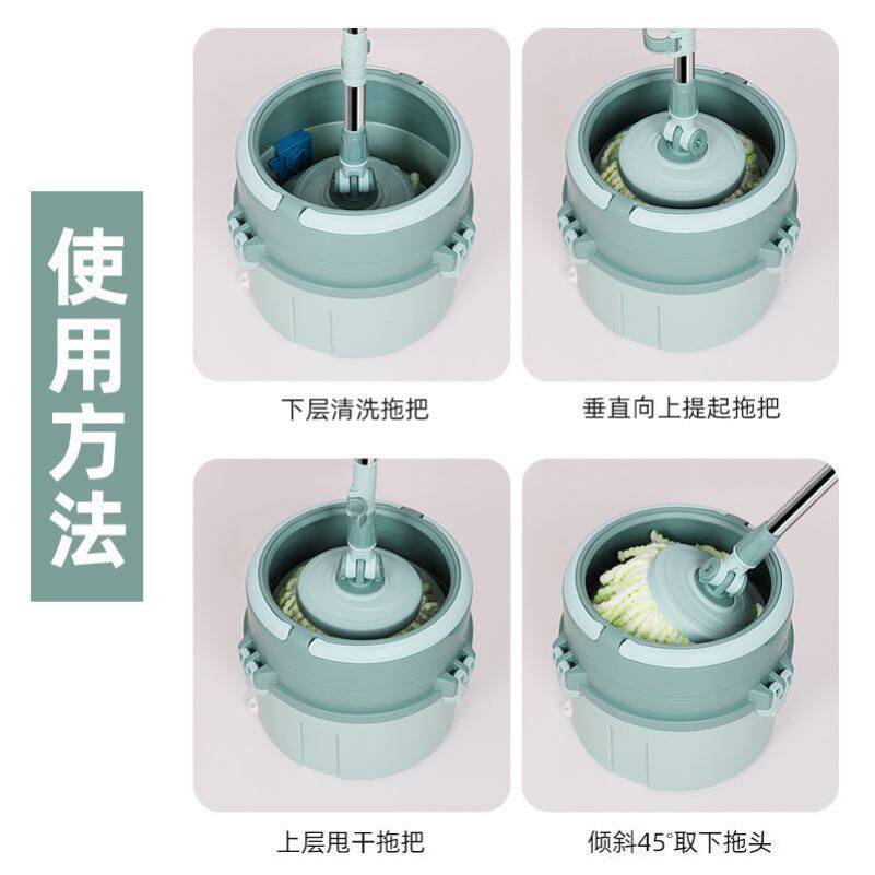 加厚旋转拖把桶单桶拖把懒人拖把干湿合一两用免手洗拖地桶墩布桶
