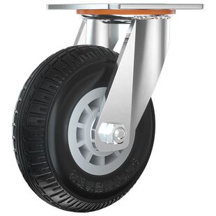 热销现货4寸重型黑色橡胶静音轮平板手推车轮子静音橡胶工具车轮