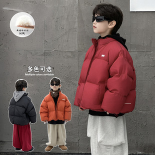 儿童装男童冬季羽绒服儿童韩版波拉bora立领白鸭绒加厚保暖面包服