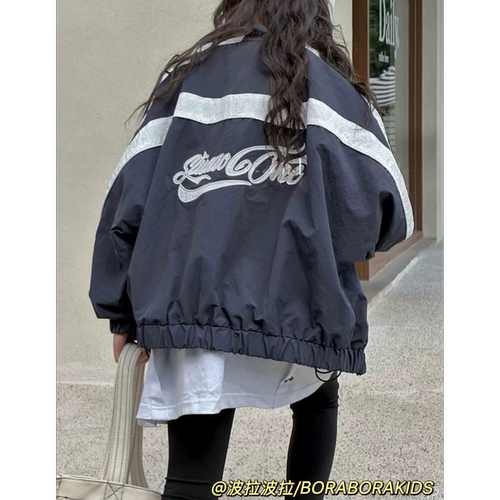 波拉bora儿童装秋季款中大男生棒球服拉链校服外套女孩学生夹克衫