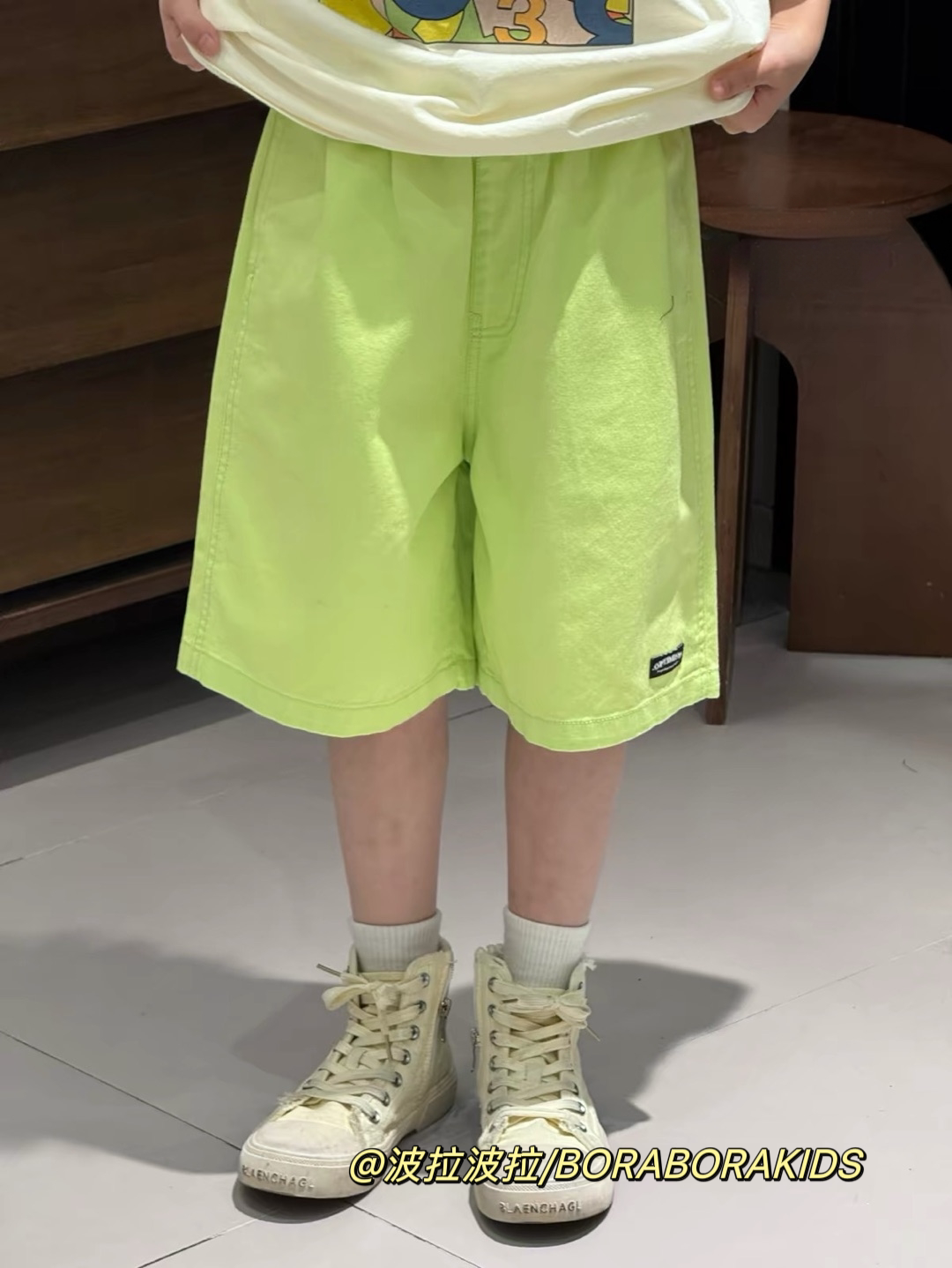波拉bora儿童装男孩女生马卡龙短裤夏季薄款中大青少年中裤五分裤