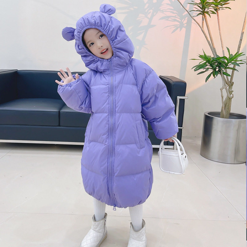 反季bora儿童羽绒服中长款过膝加厚女童男童宝宝冬装韩版洋气外套