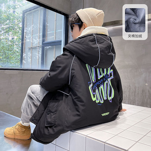 湖州织里童装儿童工装棉衣2025冬装外套加绒加厚儿童棉服厂家