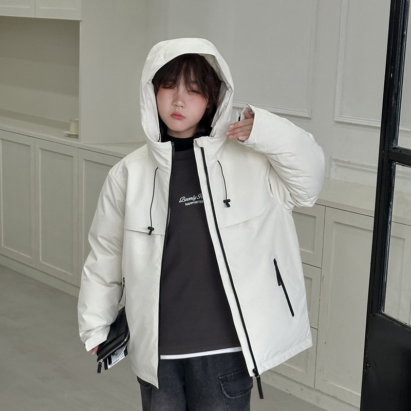 波拉冬bora儿童冲锋衣羽绒服男女童装白鸭绒防风防水短款保暖外套