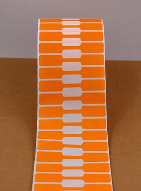 合成珠宝标签7012首饰标签合成不干胶撕不破防水撕毁无效标签橙色