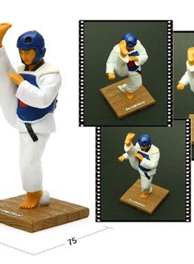 树脂工艺品创意家居摆件跆拳道侧踢腿大件人物模型武术馆纪念品