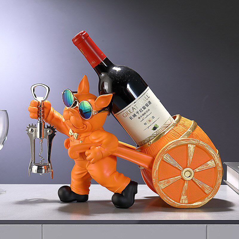红酒架狗狗摆件轻奢高档创意客厅家居玄关电视柜酒柜玻璃柜装饰品