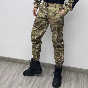 春夏户外男迷彩修身小脚九分裤战术收脚束脚工装休闲防水耐磨登山