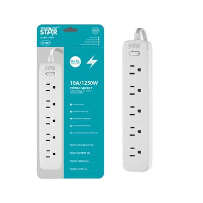 Winningstar跨境110V美规3插家用大功率办公插排多功能通用插座